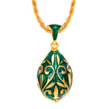Egg Pendant Charms Crystal Necklace Women's Gift