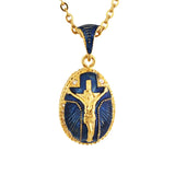 Vintage Crystal Cross Pendant Necklace Handmade Jewelry