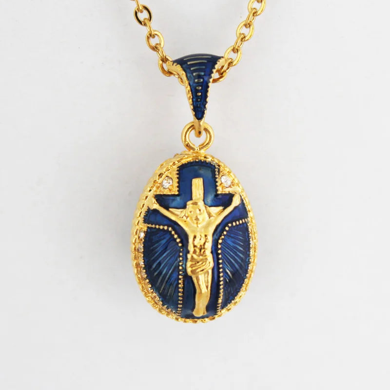 Vintage Crystal Cross Pendant Necklace Handmade Jewelry