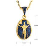 Vintage Crystal Cross Pendant Necklace Handmade Jewelry