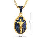 Vintage Crystal Cross Pendant Necklace Handmade Jewelry