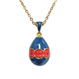 Enamel Egg Pendant Necklace Vintage Easter Gift Jewelry