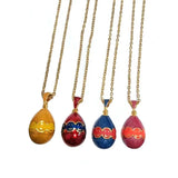 Enamel Egg Pendant Necklace Vintage Easter Gift Jewelry