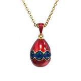 Enamel Egg Pendant Necklace Vintage Easter Gift Jewelry