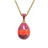 Enamel Egg Pendant Necklace Vintage Easter Gift Jewelry