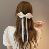 Rhinestone Tassel Hair Clips Bow Wedding Hair Pins