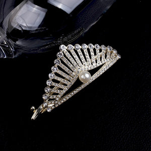Pearl Rhinestone Hair Claw Clip for Women