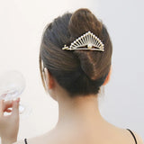 Pearl Rhinestone Hair Claw Clip for Women