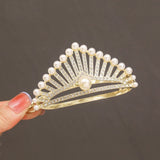 Pearl Rhinestone Hair Claw Clip for Women