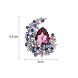 Colorful Crystal Brooch Pins Women Coats Moon Brooches Collar Jewelry