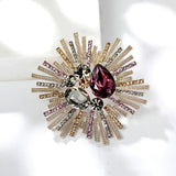 Colorful Crystal Brooch Pins Women Coats Brooches Pins Collar Jewelry
