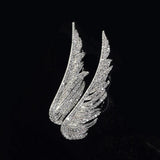 Rhinestones Feather Brooch Pins for Women Coats