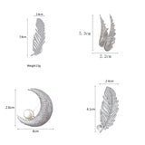 Rhinestones Feather Brooch Pins for Women Coats