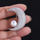 Rhinestones Feather Brooch Pins for Women Coats