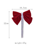 Large Bow Rhinestone Tassel Hair Clip Hairpin Wedding Hairgrip