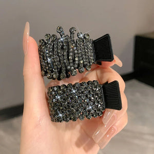 Women's Metal Hair Clip Pearl Rhinestone Ponytail Holder Hair Claws Pins