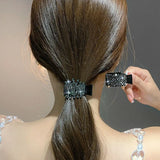 Women's Metal Hair Clip Pearl Rhinestone Ponytail Holder Hair Claws Pins