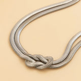 Metal Chain Knot Necklace Hip-hop Punk Rock Clavicle Women Jewelry