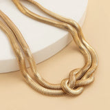 Metal Chain Knot Necklace Hip-hop Punk Rock Clavicle Women Jewelry