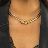 Metal Chain Knot Necklace Hip-hop Punk Rock Clavicle Women Jewelry
