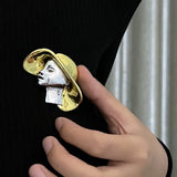 Metal Face Brooch European and American Style