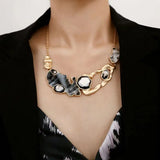 Metal Hollow Out Irregular Necklace Exaggerated Pendant Christmas