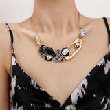 Metal Hollow Out Irregular Necklace Exaggerated Pendant Christmas