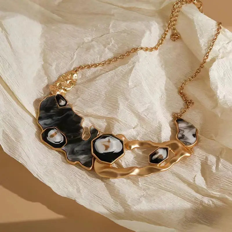 Metal Hollow Out Irregular Necklace Exaggerated Pendant Christmas