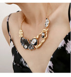 Metal Hollow Out Irregular Necklace Exaggerated Pendant Christmas