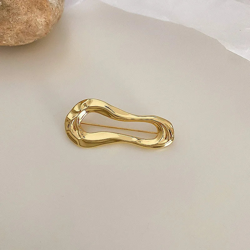 Metal Hollow Out Brooch Geometric Clothing Accessory