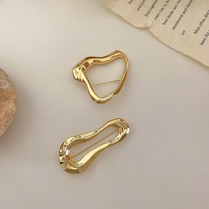 Metal Hollow Out Brooch Geometric Clothing Accessory