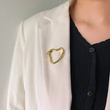 Metal Hollow Out Brooch Geometric Clothing Accessory