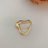 Metal Hollow Out Brooch Geometric Clothing Accessory