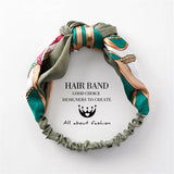 Women Headband Fabric Cross Knotted Bow Chiffon Floral Hair Band