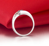 0.75ct CZ Rings Women Proposal Jewelry Silver Wedding Band R036