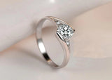 0.75ct CZ Rings Women Proposal Jewelry Silver Wedding Band R036