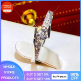 0.75ct CZ Rings Women Proposal Jewelry Silver Wedding Band R036