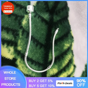Tibetan Silver Snake Chain DIY Beads Charms Bracelet for Women