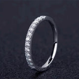 Tibetan Silver Stackable Rings with Zircon CZ - Wedding Jewelry Gift for Women