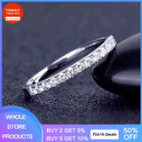 Tibetan Silver Stackable Rings with Zircon CZ - Wedding Jewelry Gift for Women