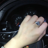 3.0ct Heart Rings for Women Tibetan Silver Engagement Bridal Jewelry