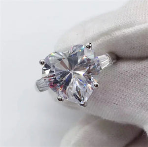 3.0ct Heart Rings for Women Tibetan Silver Engagement Bridal Jewelry