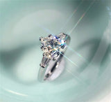 3.0ct Heart Rings for Women Tibetan Silver Engagement Bridal Jewelry