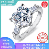3.0ct Heart Rings for Women Tibetan Silver Engagement Bridal Jewelry