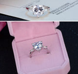 3.0ct Heart Rings for Women Tibetan Silver Engagement Bridal Jewelry