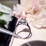 Allergy Jewelry Tibetan Silver Rings Pink Cubic Zirconia Wedding Band