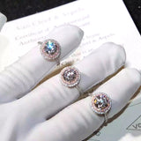 Allergy Jewelry Tibetan Silver Rings Pink Cubic Zirconia Wedding Band