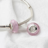 Tibetan Silver Pink Glass Bead Bracelet - CCJ11-07
