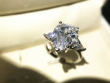Big Hyperbolic Rings For Women Pear Cut 5ct Zirconia Engagement Ring