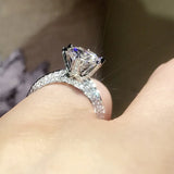 Classic Zirconia Wedding Engagement Rings For Women Tibetan Silver Ring JZ279